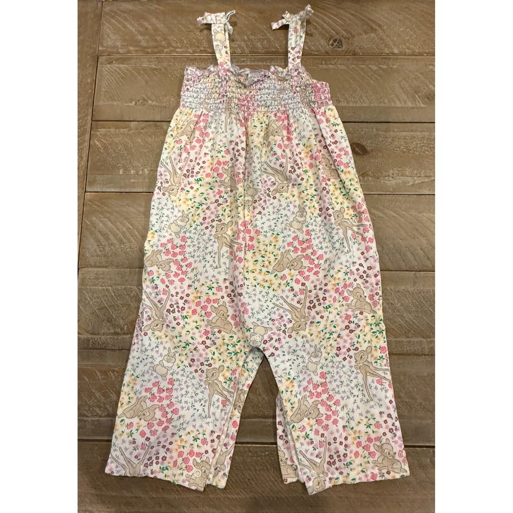 Disney Baby Bambi Romper‎ Size 24 Months – Floral Print Jumpsuit
